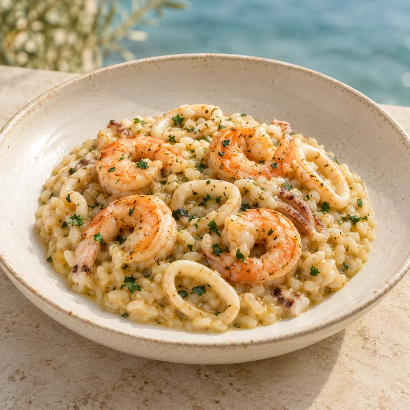 Risotto de mariscos · imagen ilustrativa de la propuesta SHANTI